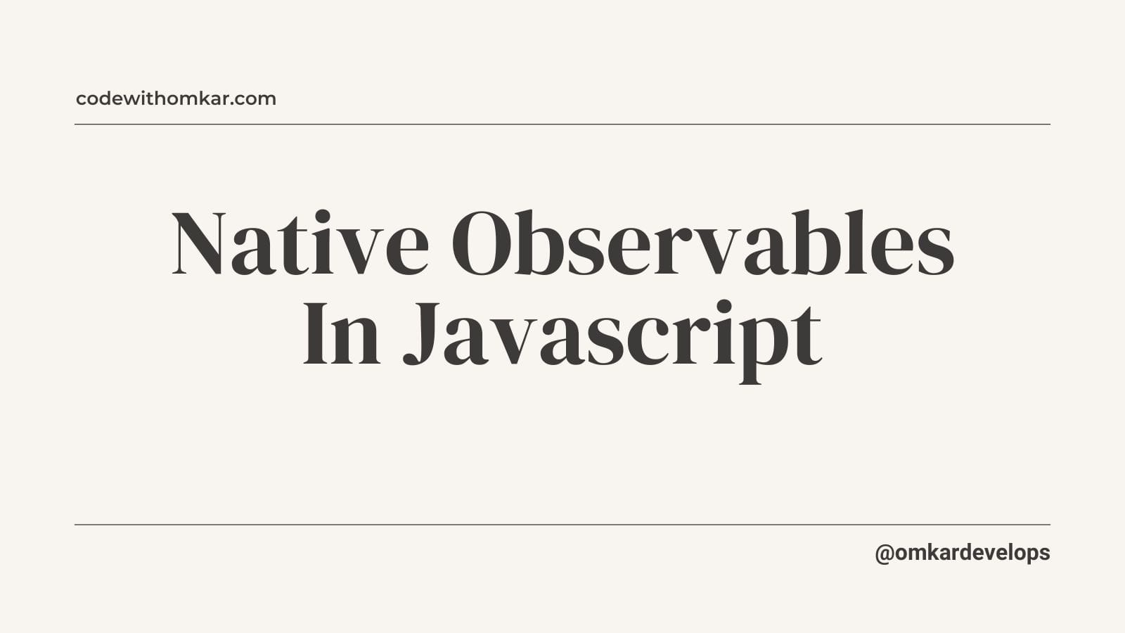 Native Observables in Javascript