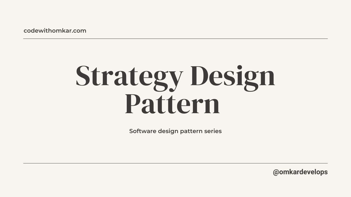 Strategy Design Pattern in Typescript